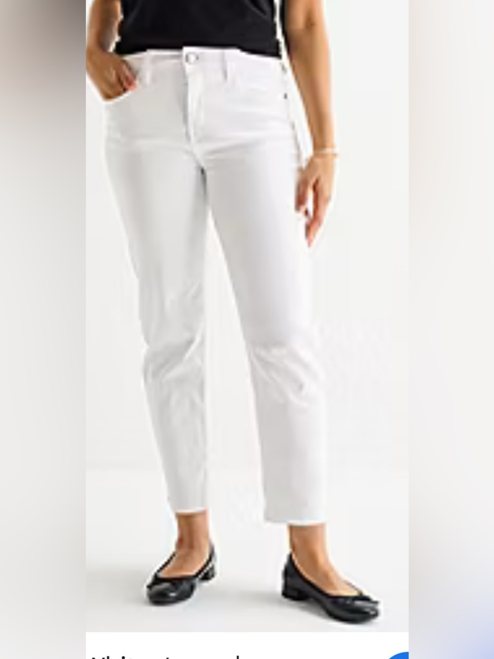 Nine West Women's Straight-Leg White Cropped Jeans, size 12